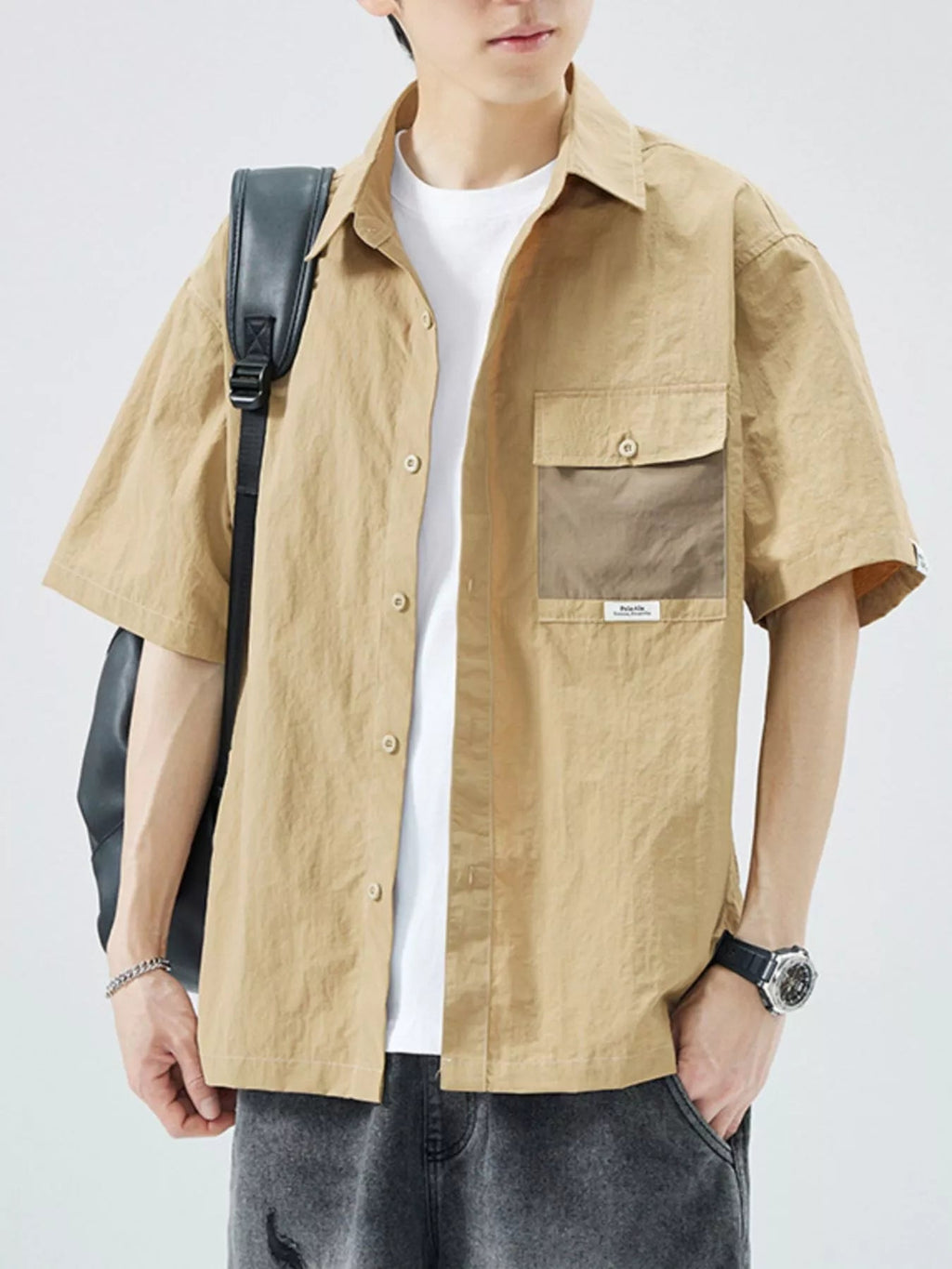 Men's Plus Size Button Up Short Sleeve Shirt - MDX Global Store