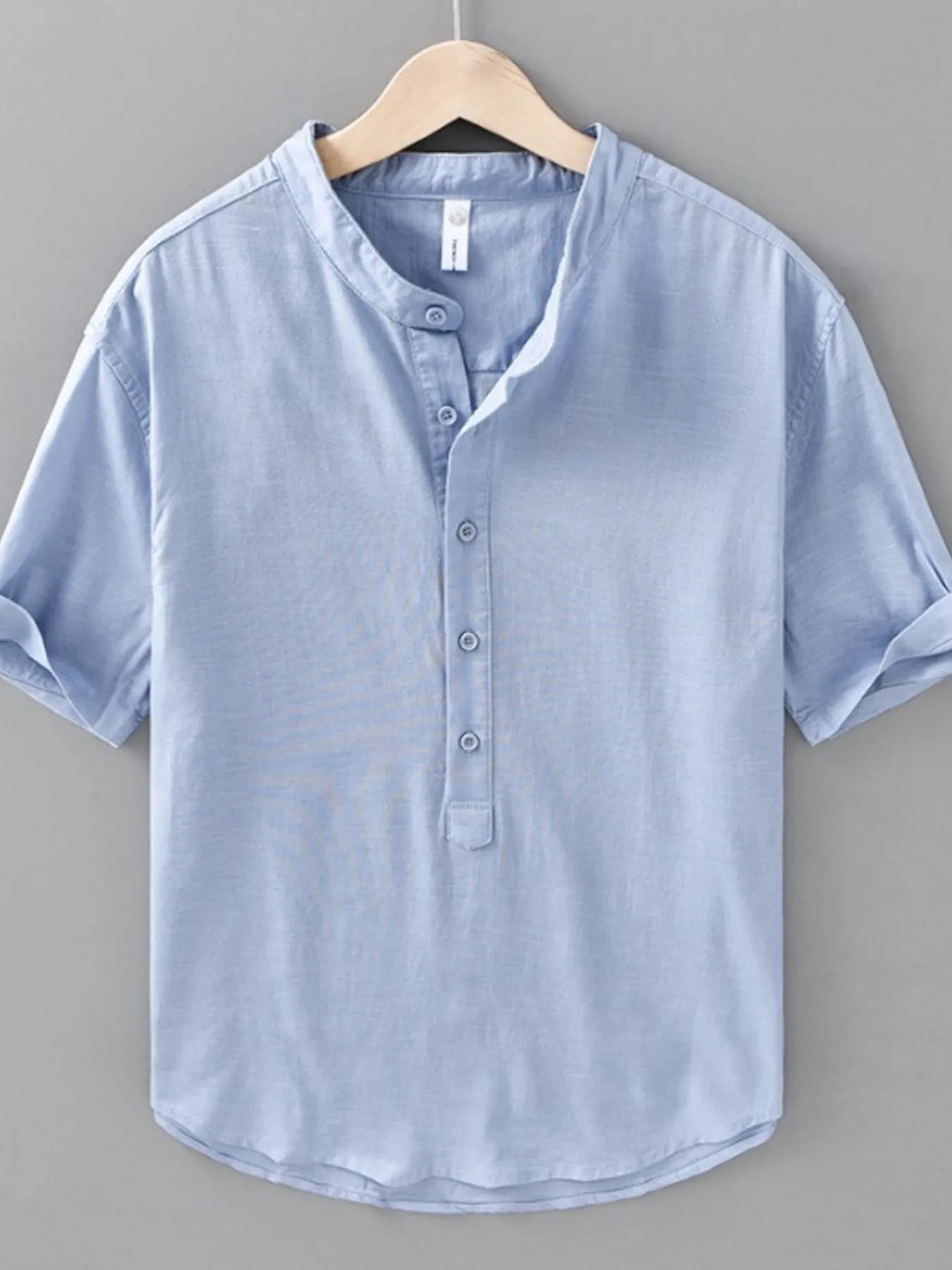 Men's Plus Size Casual Button Detail Short Sleeve Shirt - MDX Global Store