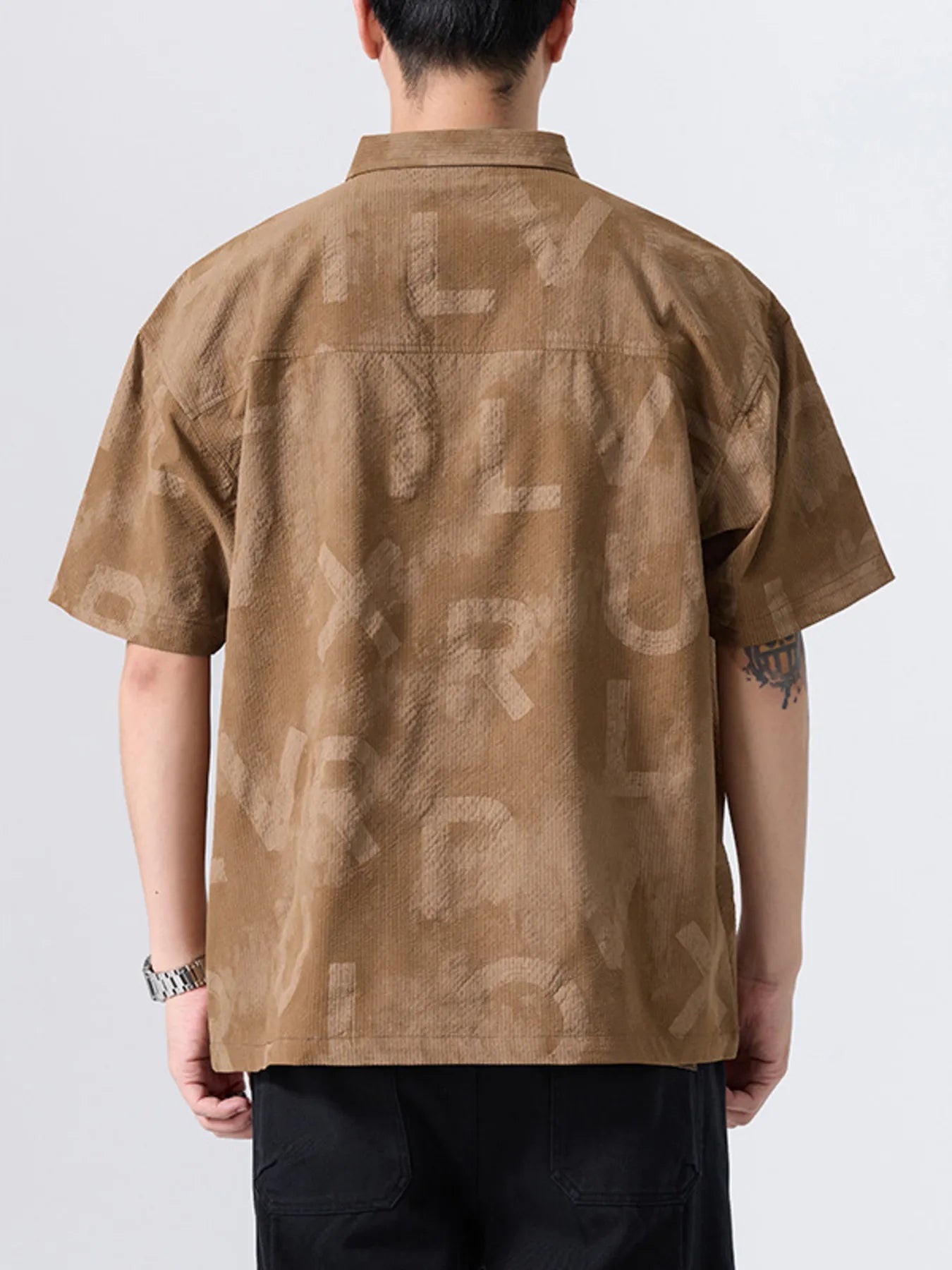 Men's Plus Size Letter Print Short Sleeve Polo - MDX Global Store