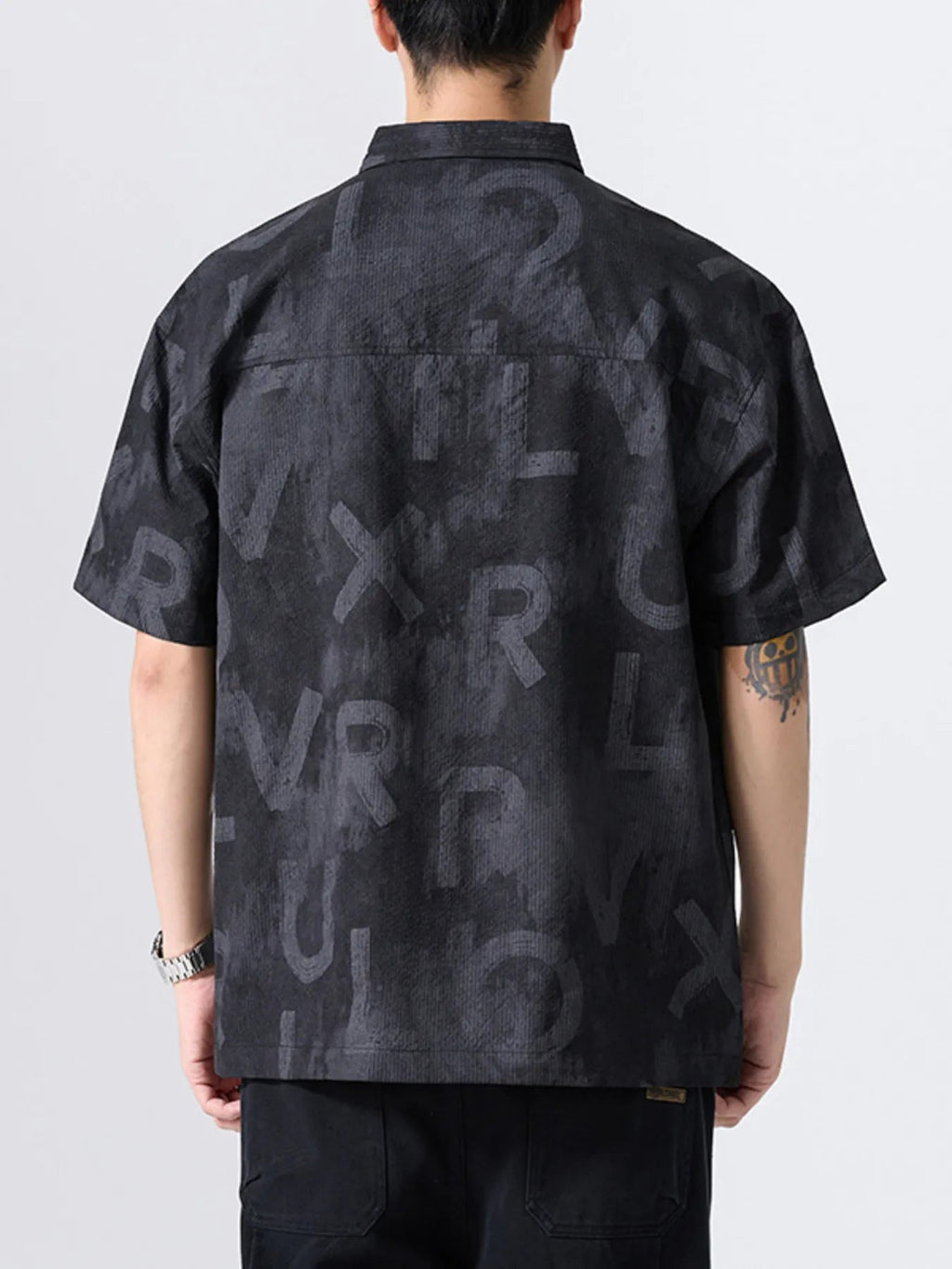 Men's Plus Size Letter Print Short Sleeve Polo - MDX Global Store