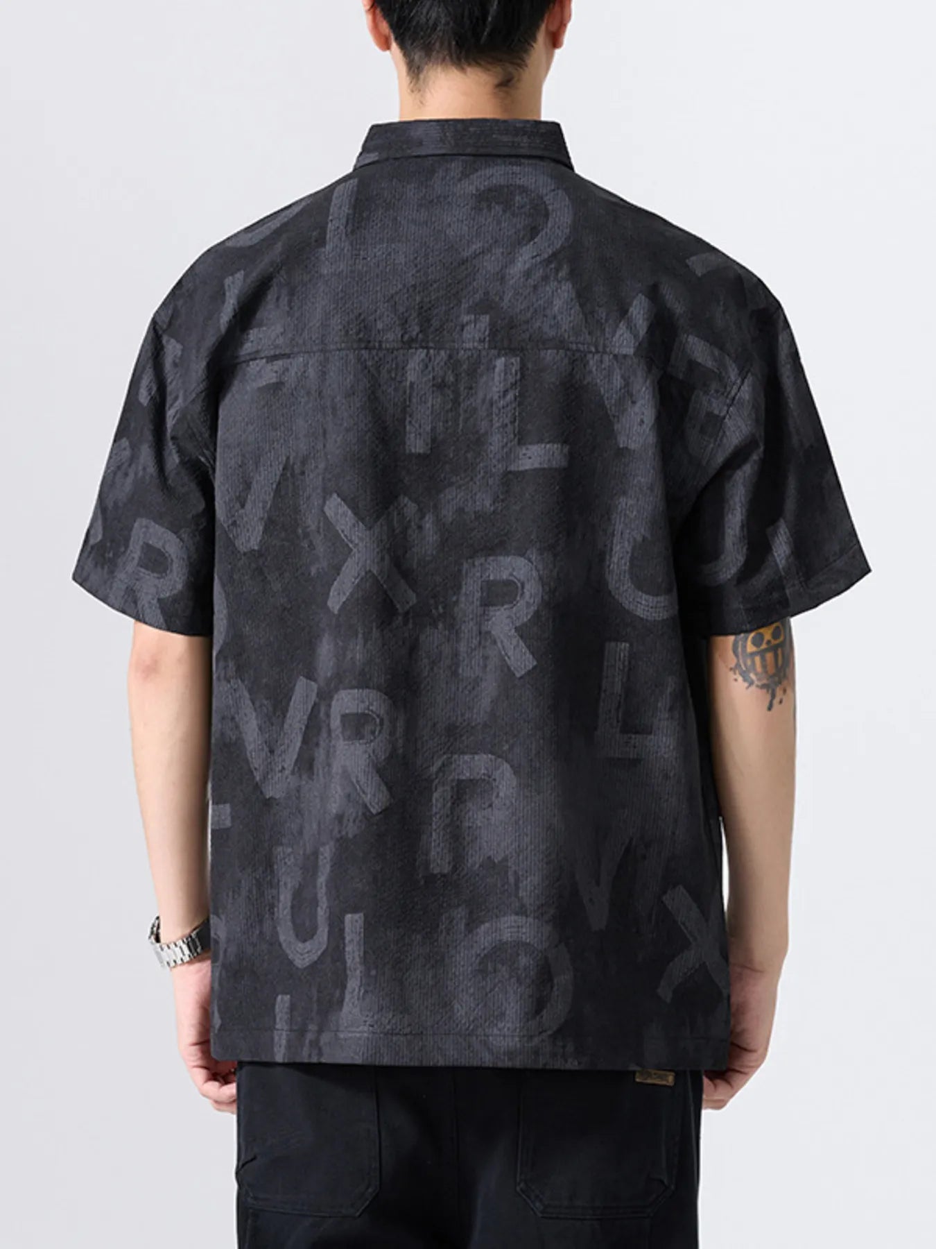 Men's Plus Size Letter Print Short Sleeve Polo - MDX Global Store