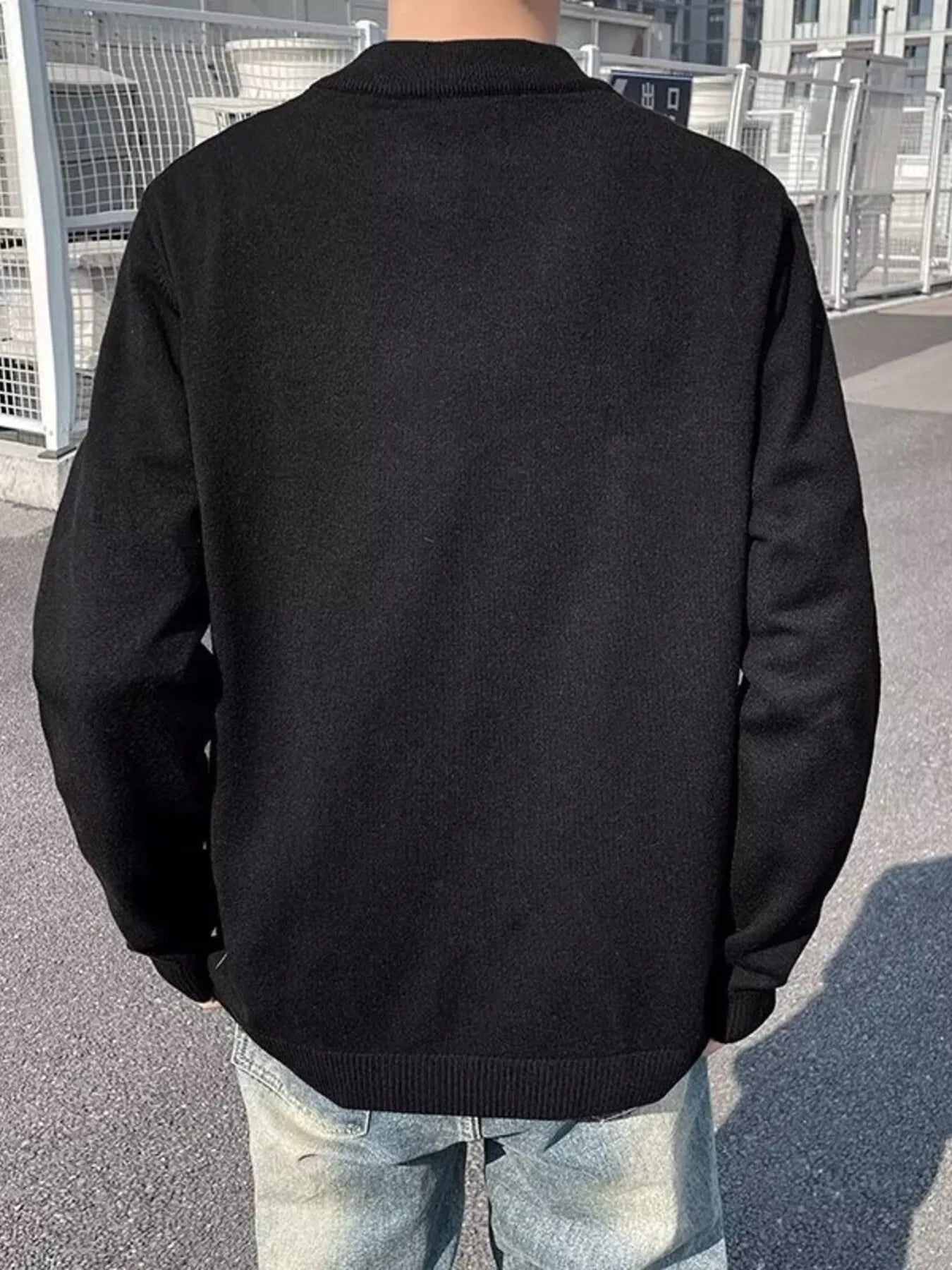 Men's Plus Size Mock Neck Long Sleeve Knit Top - MDX Global Store