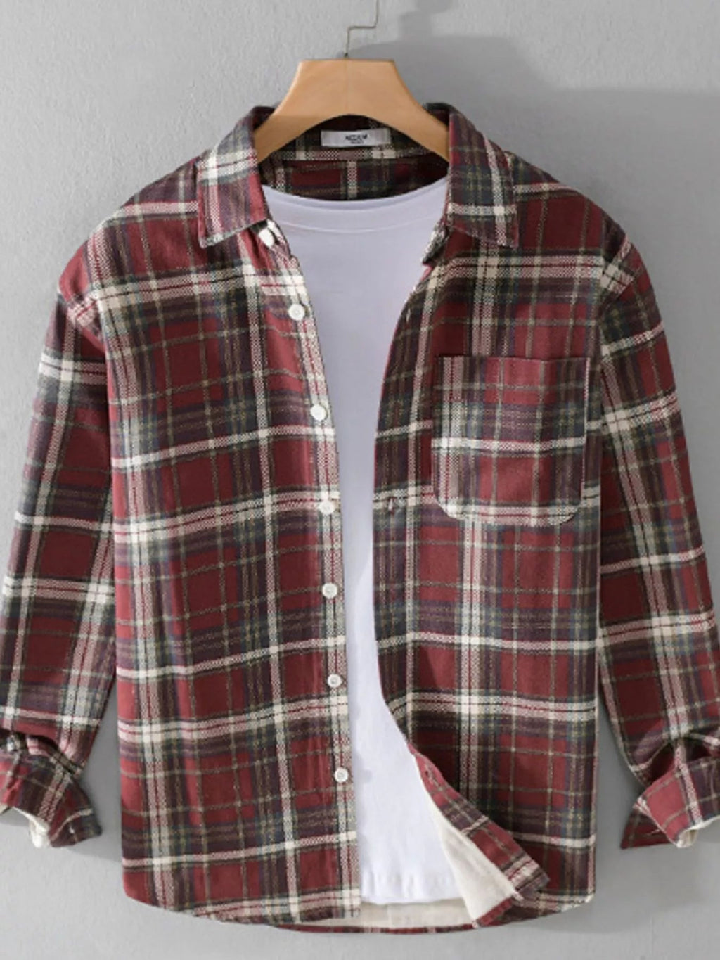 Men's Plus Size Plaid Button Up Long Sleeve Shirt - MDX Global Store