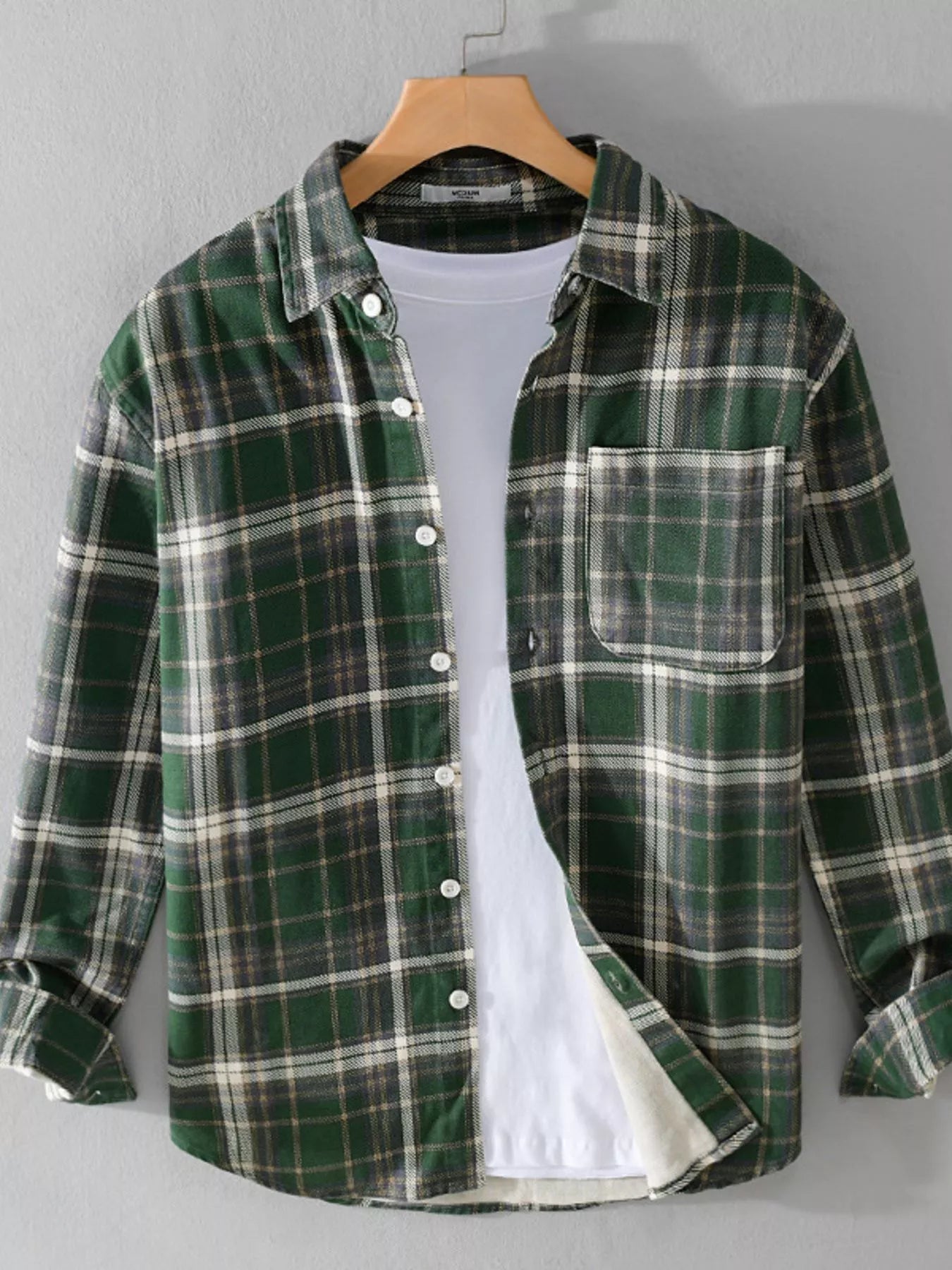 Men's Plus Size Plaid Button Up Long Sleeve Shirt - MDX Global Store