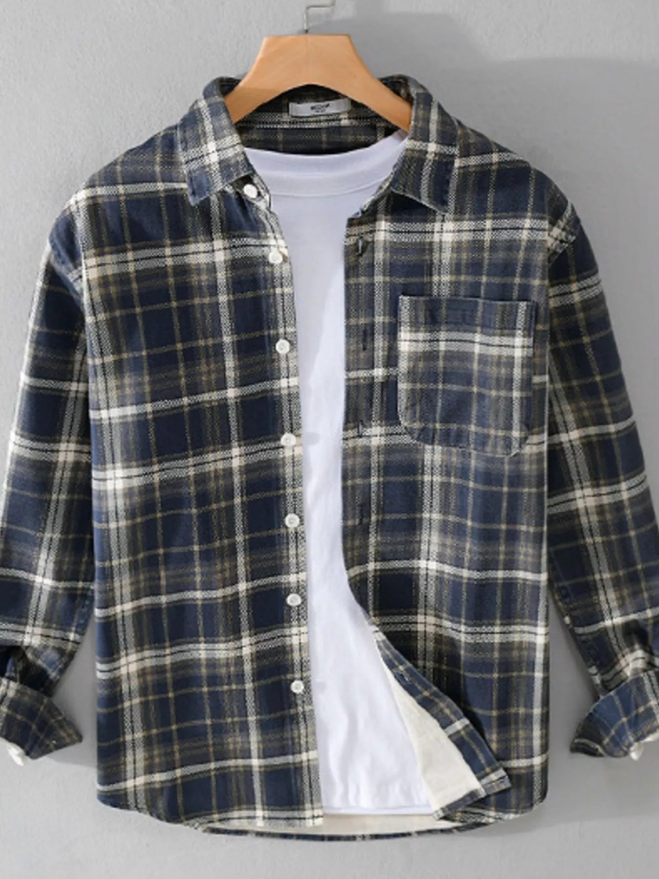 Men's Plus Size Plaid Button Up Long Sleeve Shirt - MDX Global Store