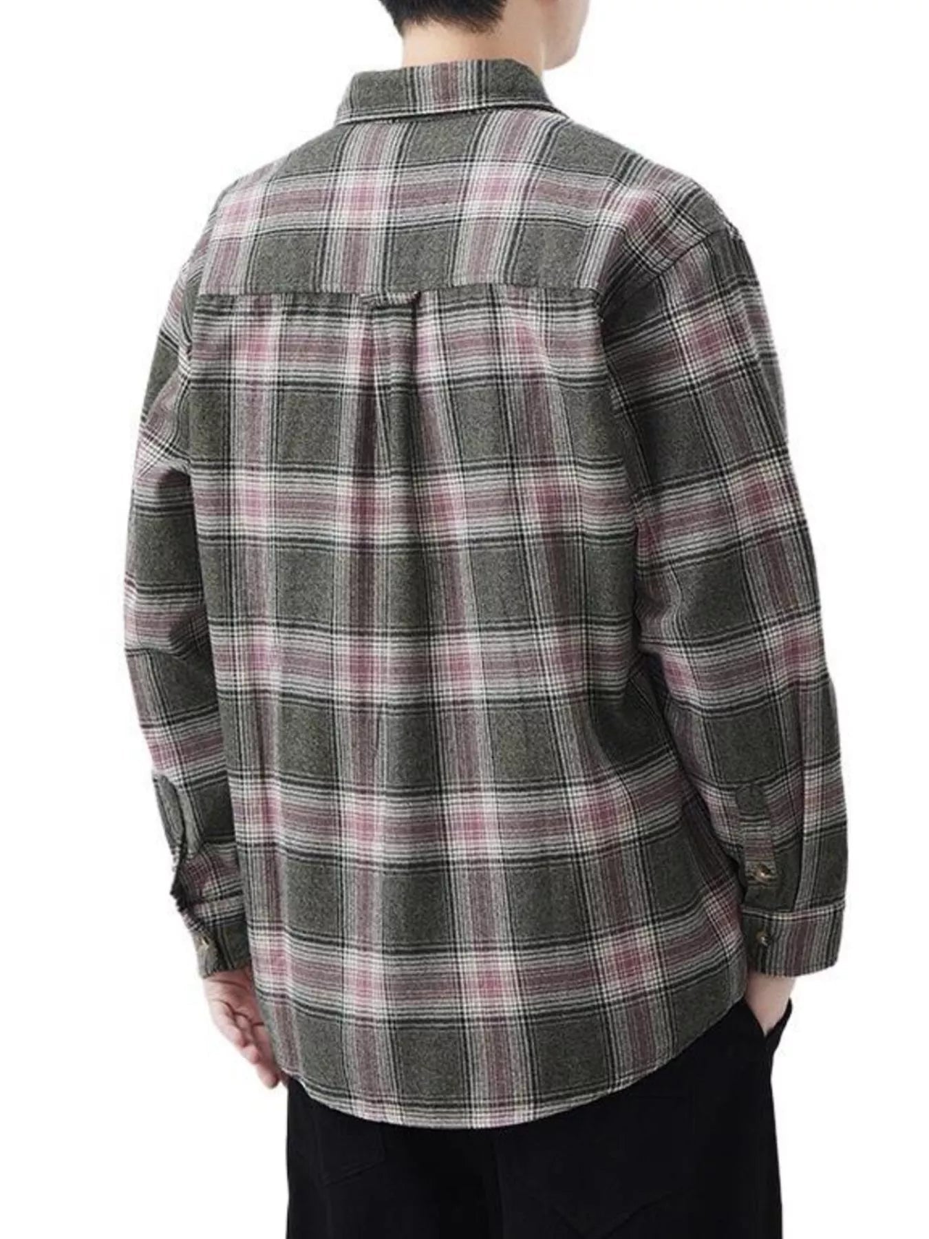Men's Plus Size Plaid Button Up Long Sleeve Shirt - MDX Global Store