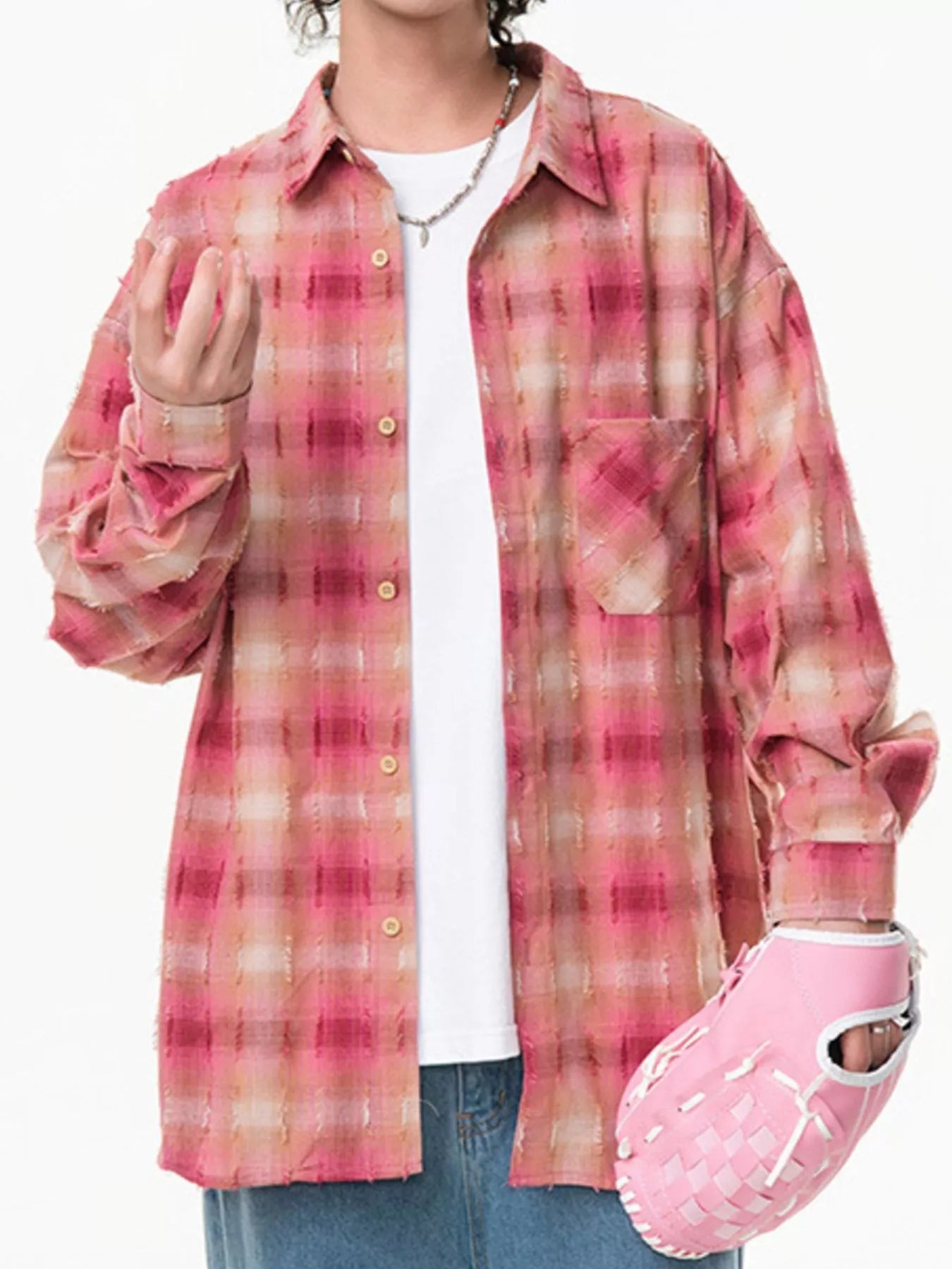 Men's Plus Size Plaid Button Up Long Sleeve Shirt - MDX Global Store