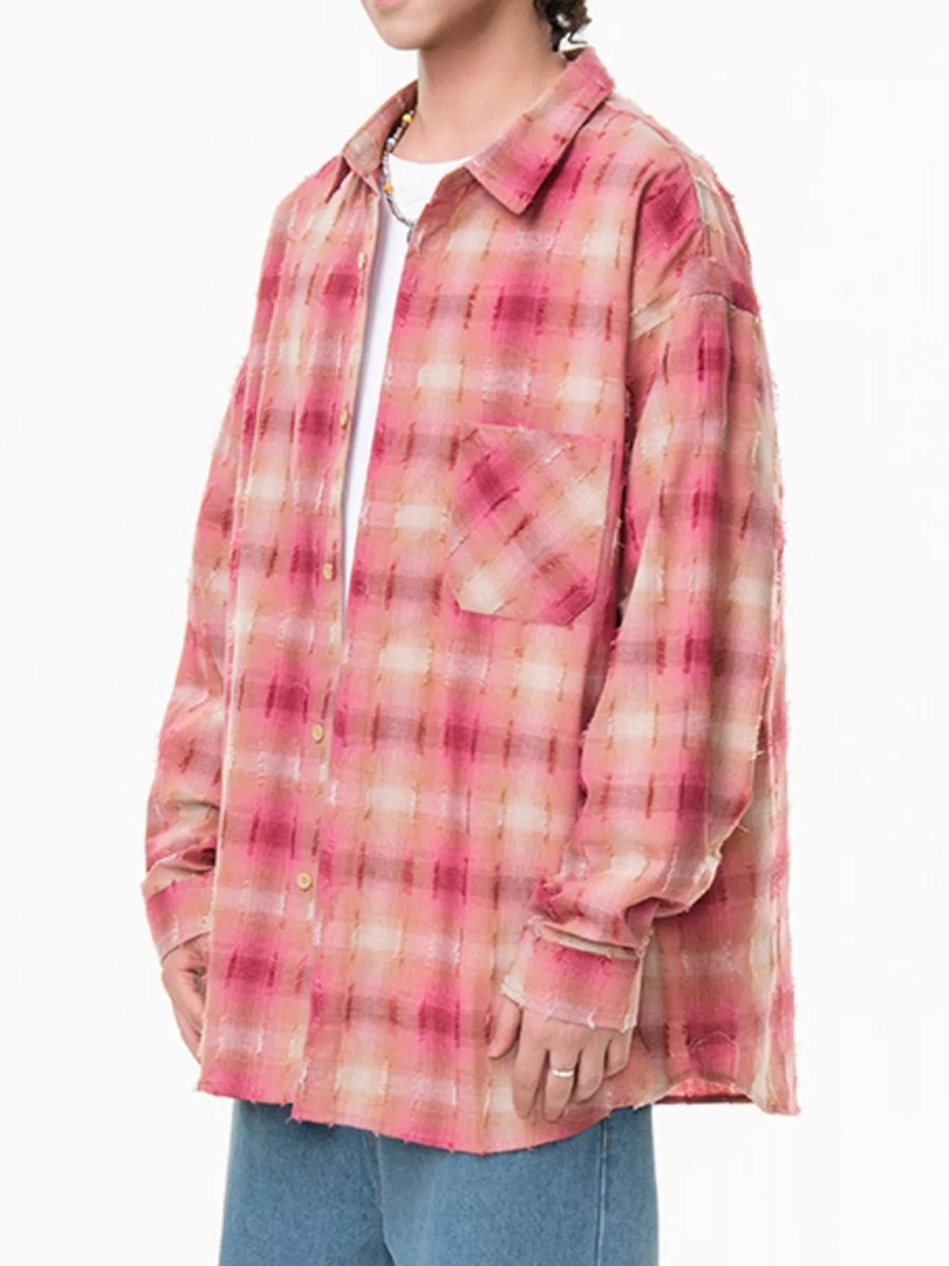 Men's Plus Size Plaid Button Up Long Sleeve Shirt - MDX Global Store