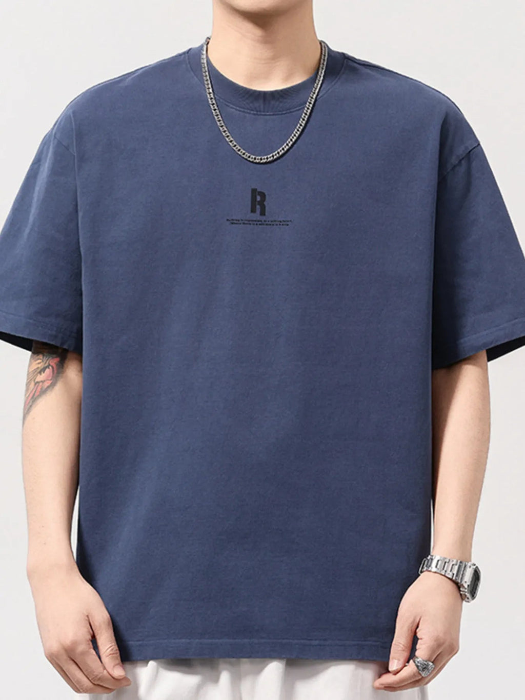 Men's Plus Size Round Neck Short Sleeve Oversized T-Shirt - MDX Global Store