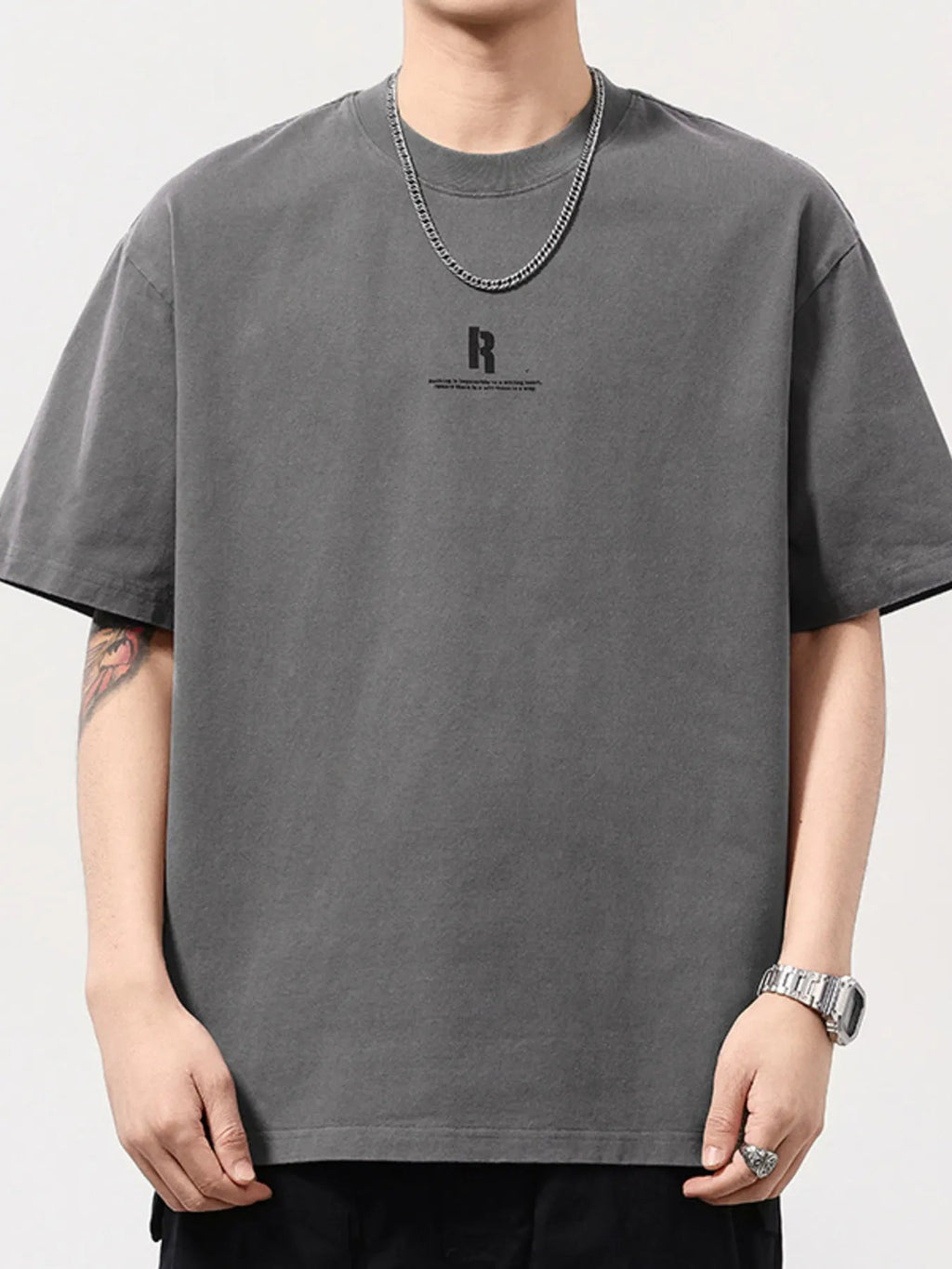 Men's Plus Size Round Neck Short Sleeve Oversized T-Shirt - MDX Global Store