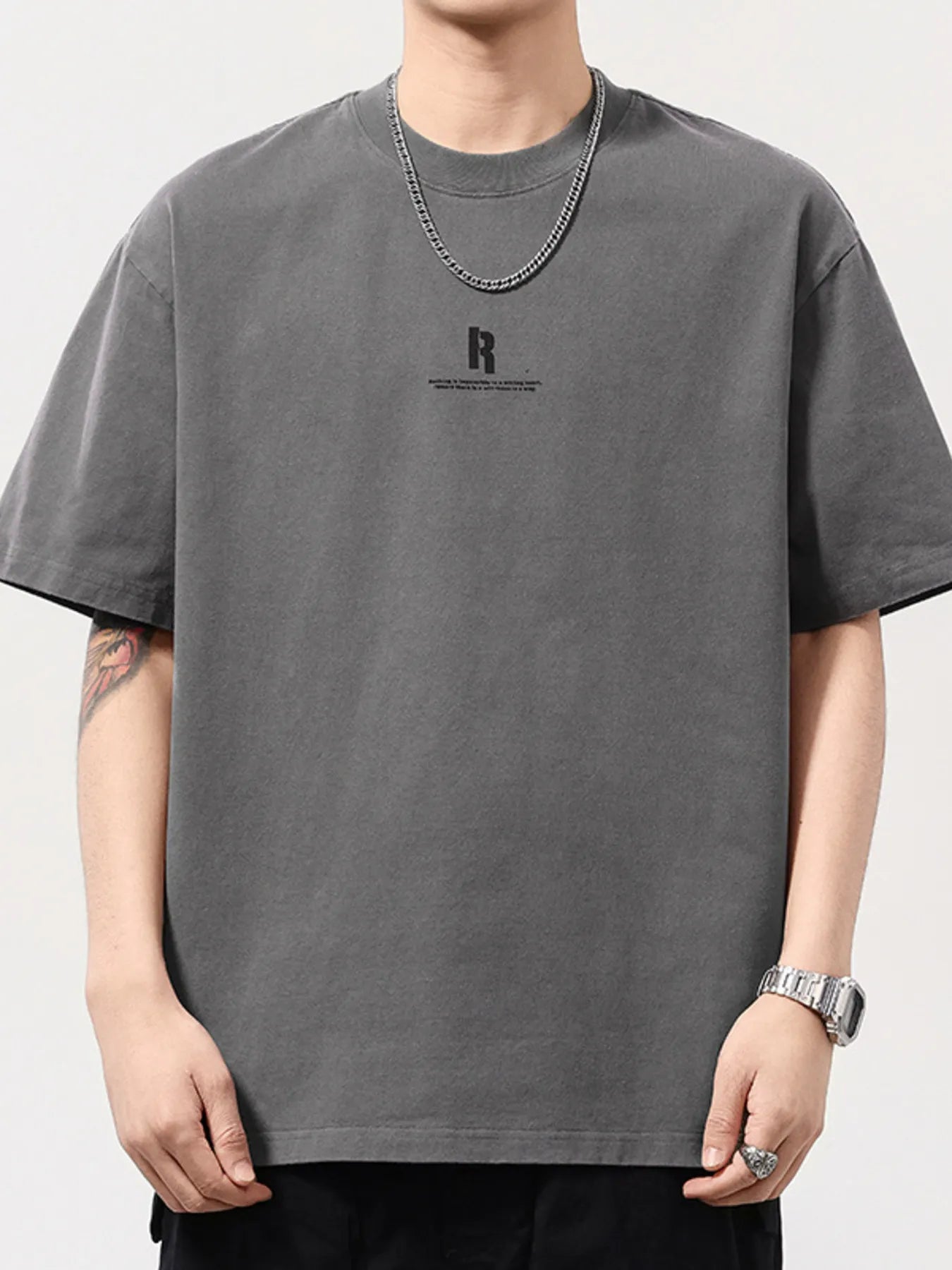 Men's Plus Size Round Neck Short Sleeve Oversized T-Shirt - MDX Global Store