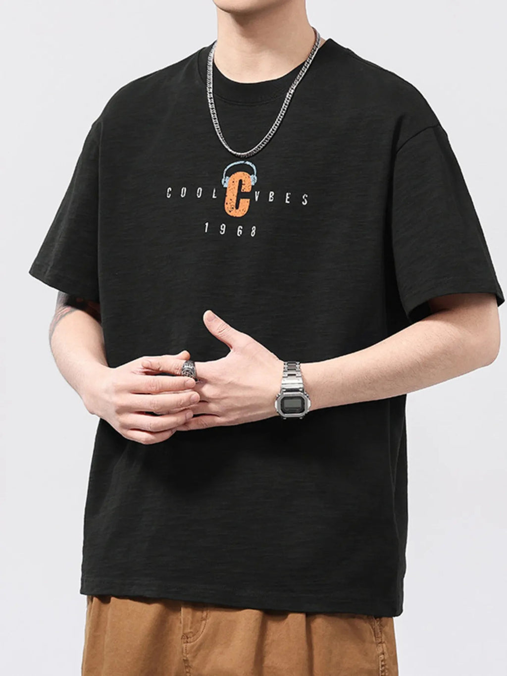 Men's Plus Size Round Neck Short Sleeve T-Shirt - MDX Global Store