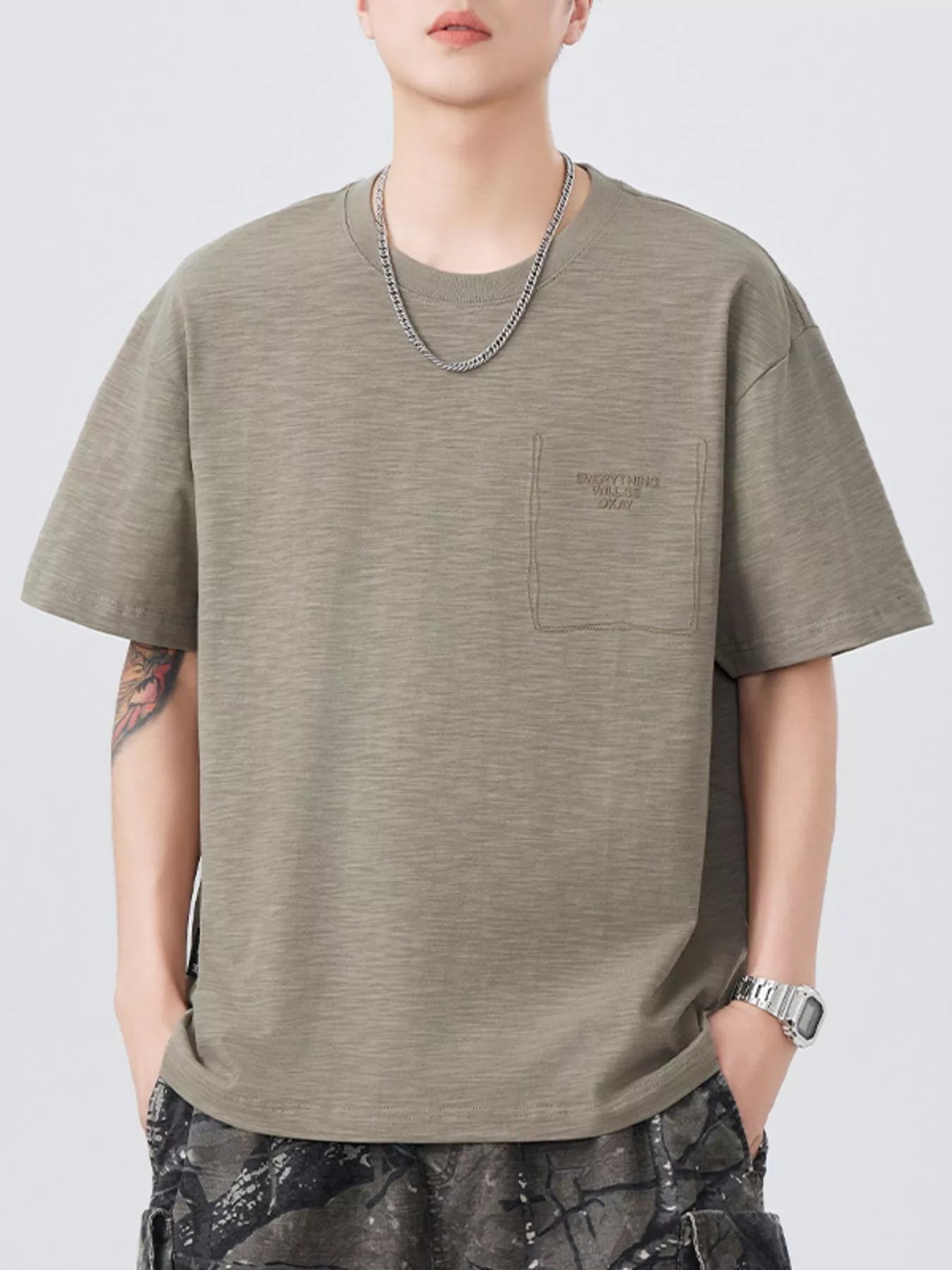 Men's Plus Size Round Neck Short Sleeve T-Shirt - MDX Global Store