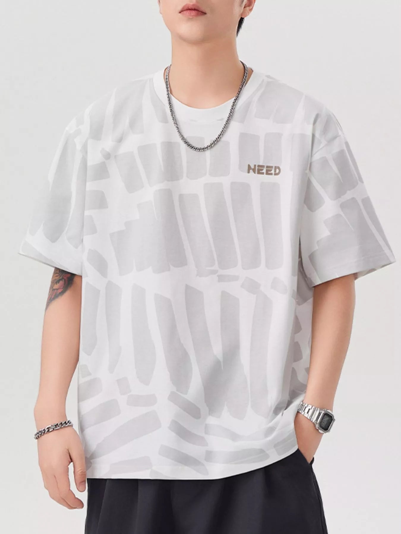 Men's Plus Size Round Neck Short Sleeve T-Shirt - MDX Global Store