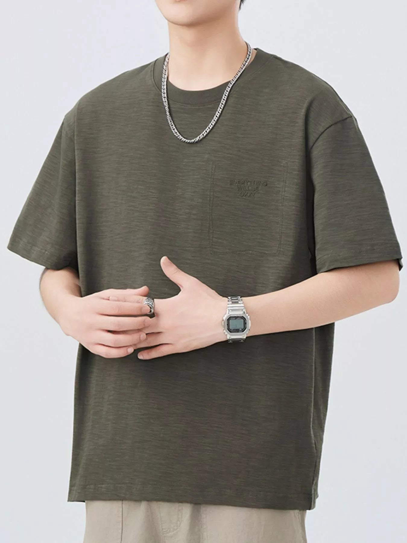 Men's Plus Size Round Neck Short Sleeve T-Shirt - MDX Global Store