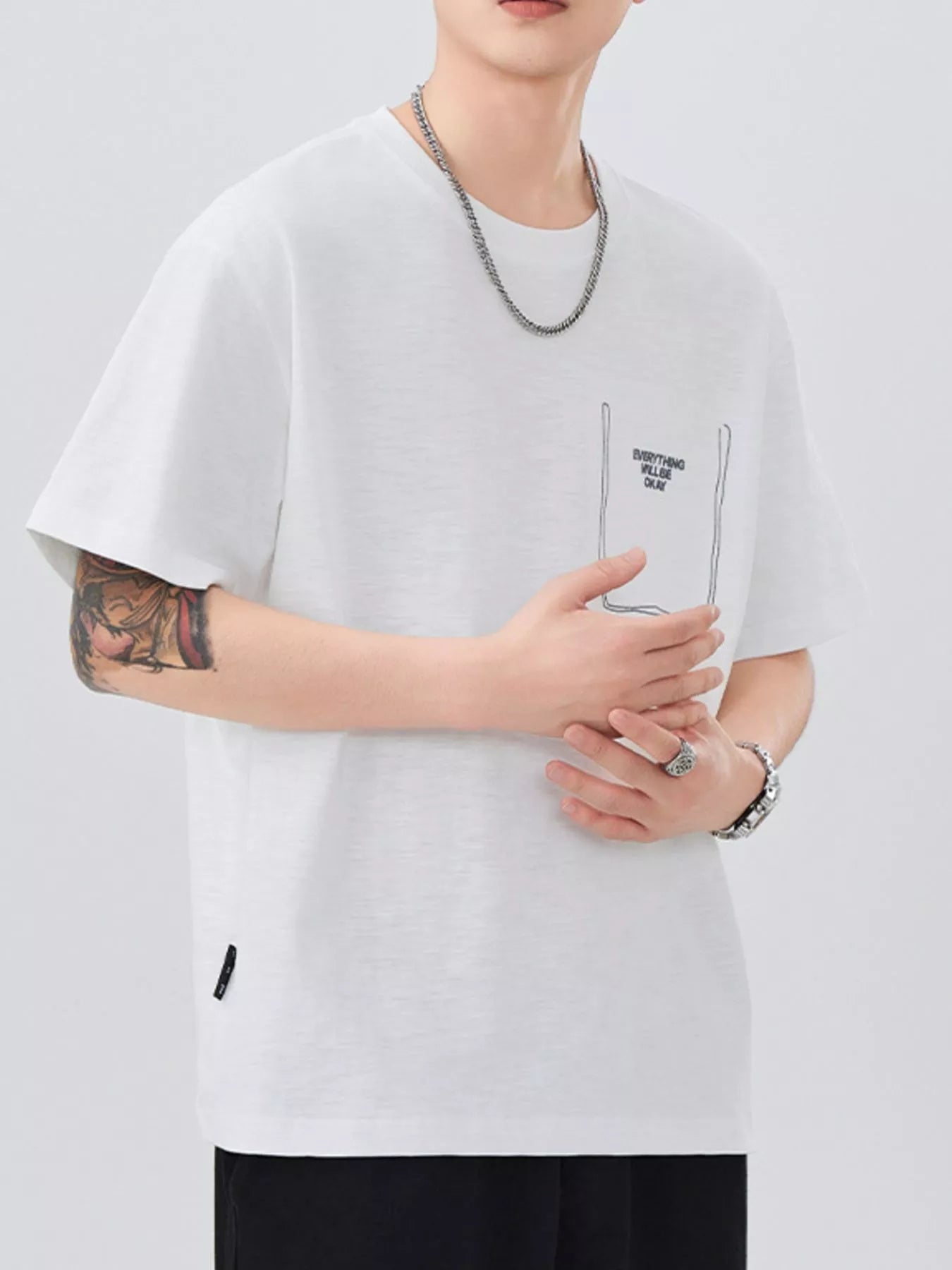 Men's Plus Size Round Neck Short Sleeve T-Shirt - MDX Global Store