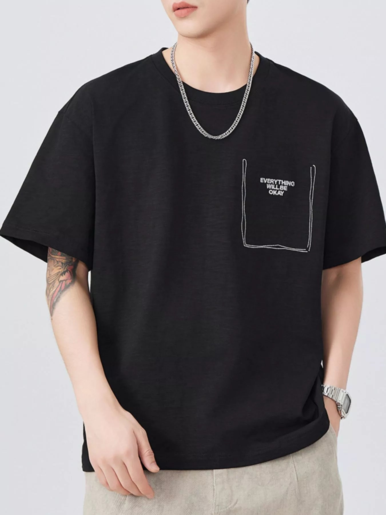 Men's Plus Size Round Neck Short Sleeve T-Shirt - MDX Global Store