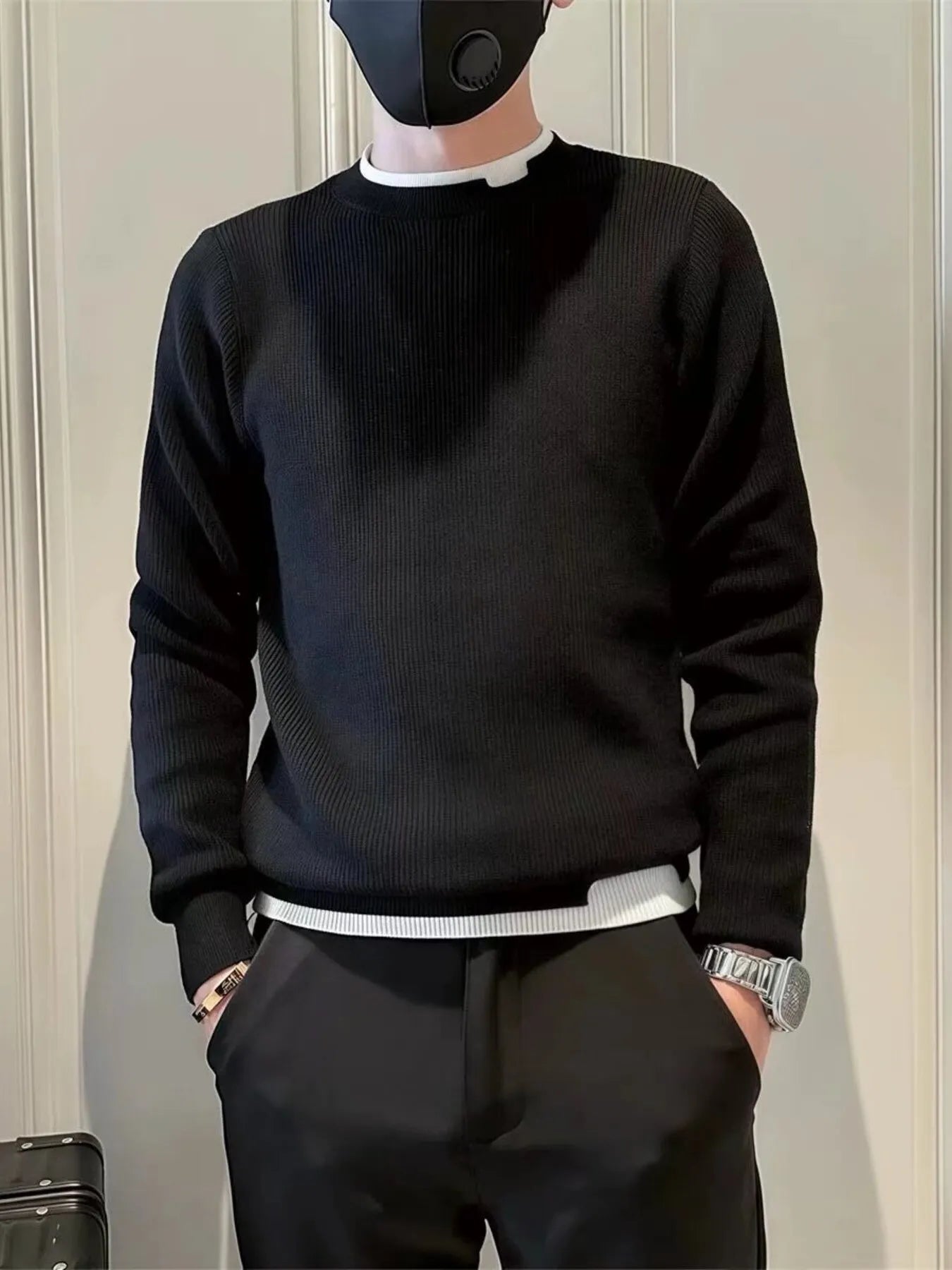 Men's Plus Size Slim Fit Ribbed Knit Top - MDX Global Store