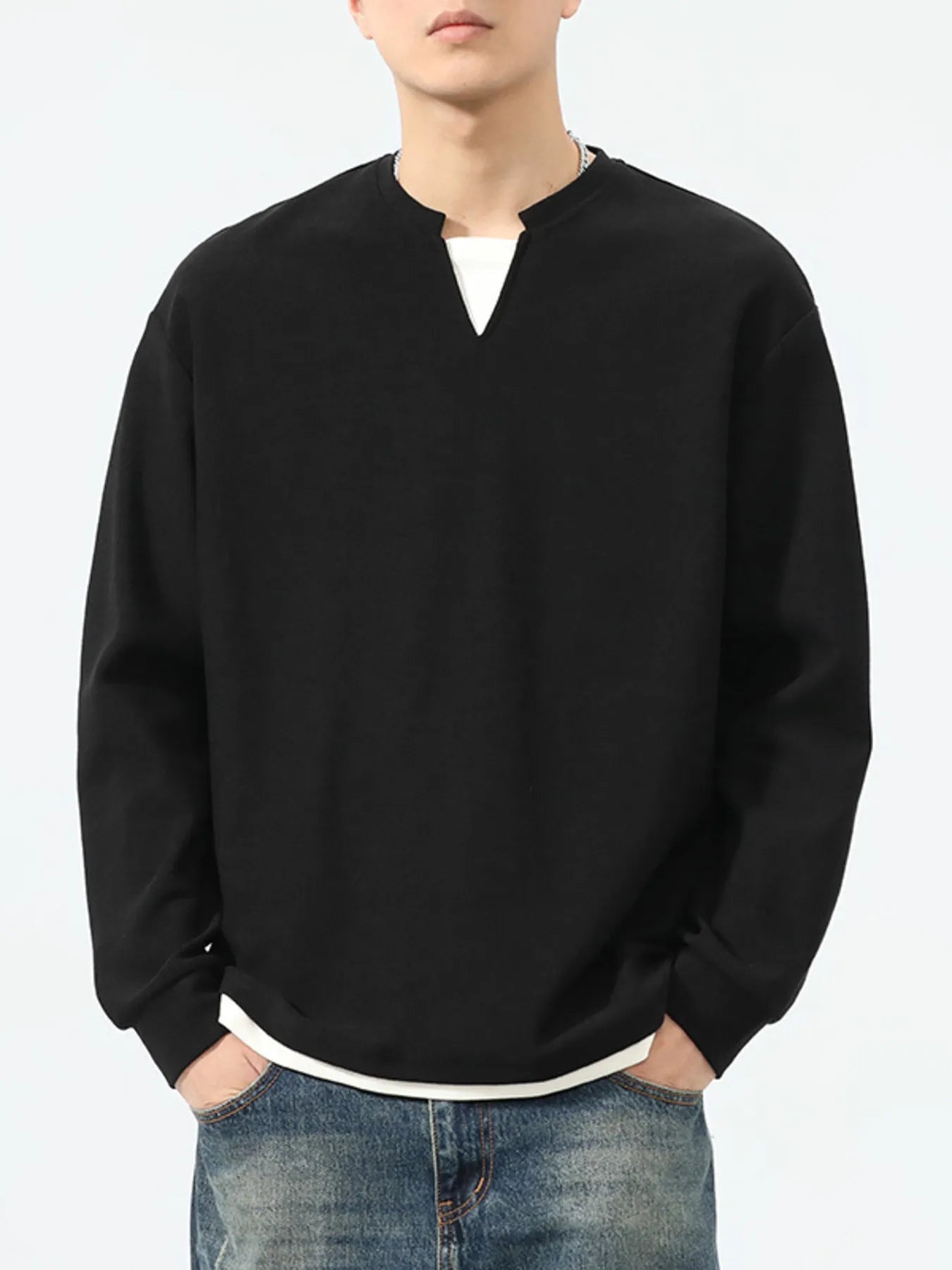 Men's Plus Size Waffle Knit Long Sleeve Top - MDX Global Store
