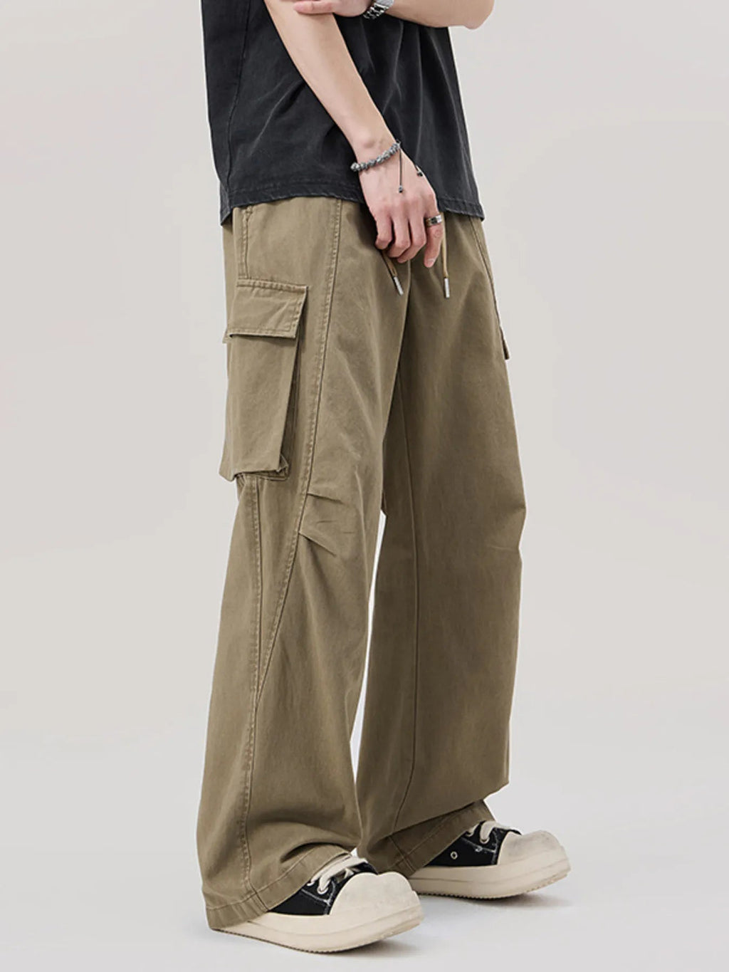Men's Relaxed Fit Cargo Pants with Drawstring - MDX Global Store