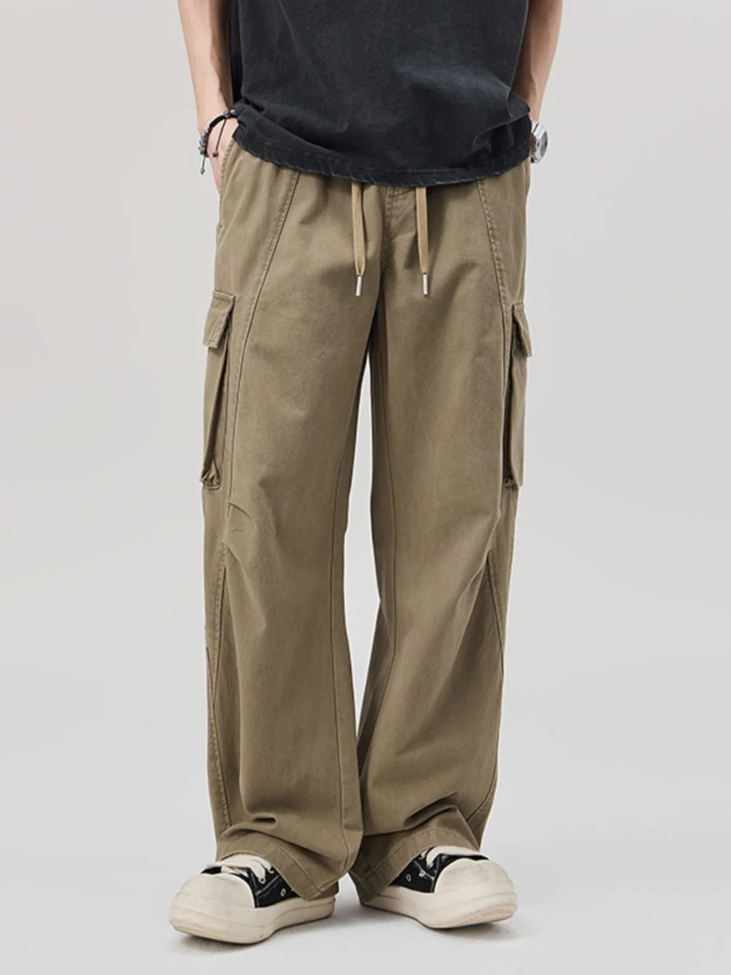 Men's Relaxed Fit Cargo Pants with Drawstring - MDX Global Store