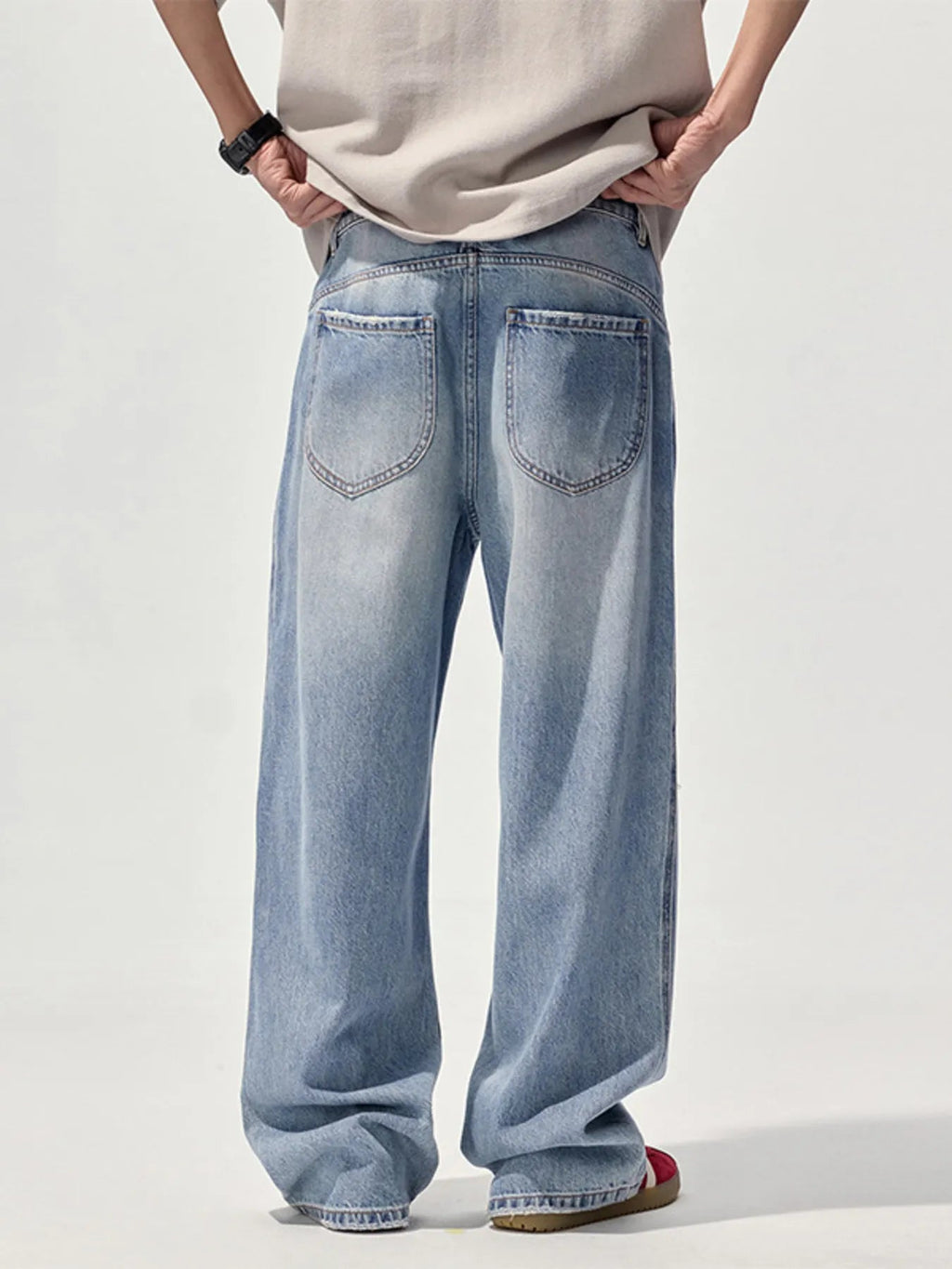Men's Ripped Wide Leg Jeans - MDX Global Store