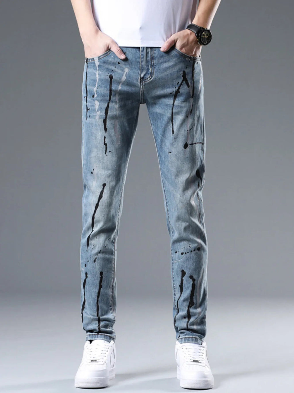 Men's Splatter - Paint Style Slim Fit Jeans - MDX Global Store
