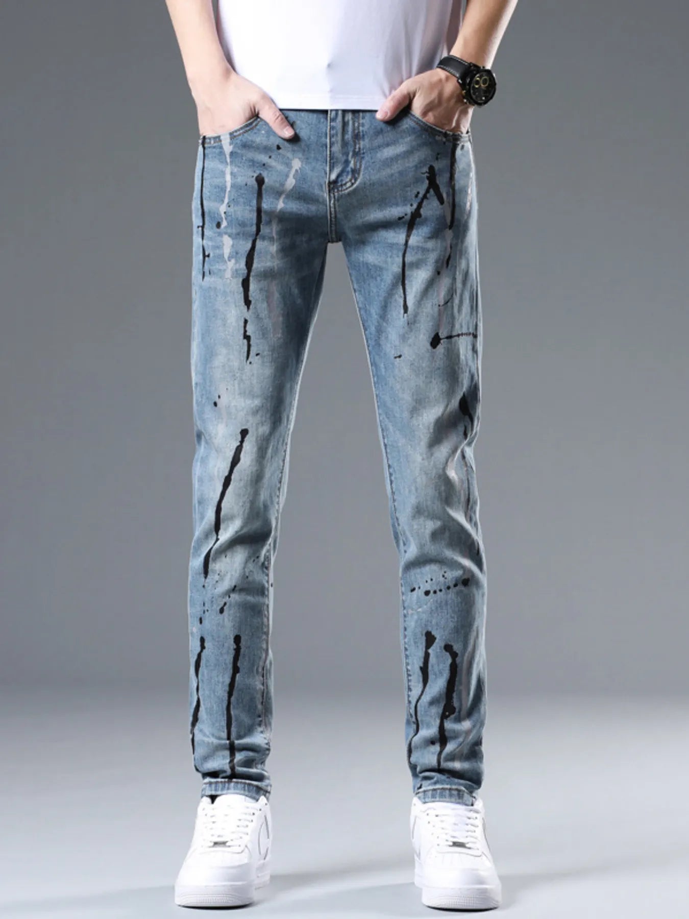 Men's Splatter - Paint Style Slim Fit Jeans - MDX Global Store