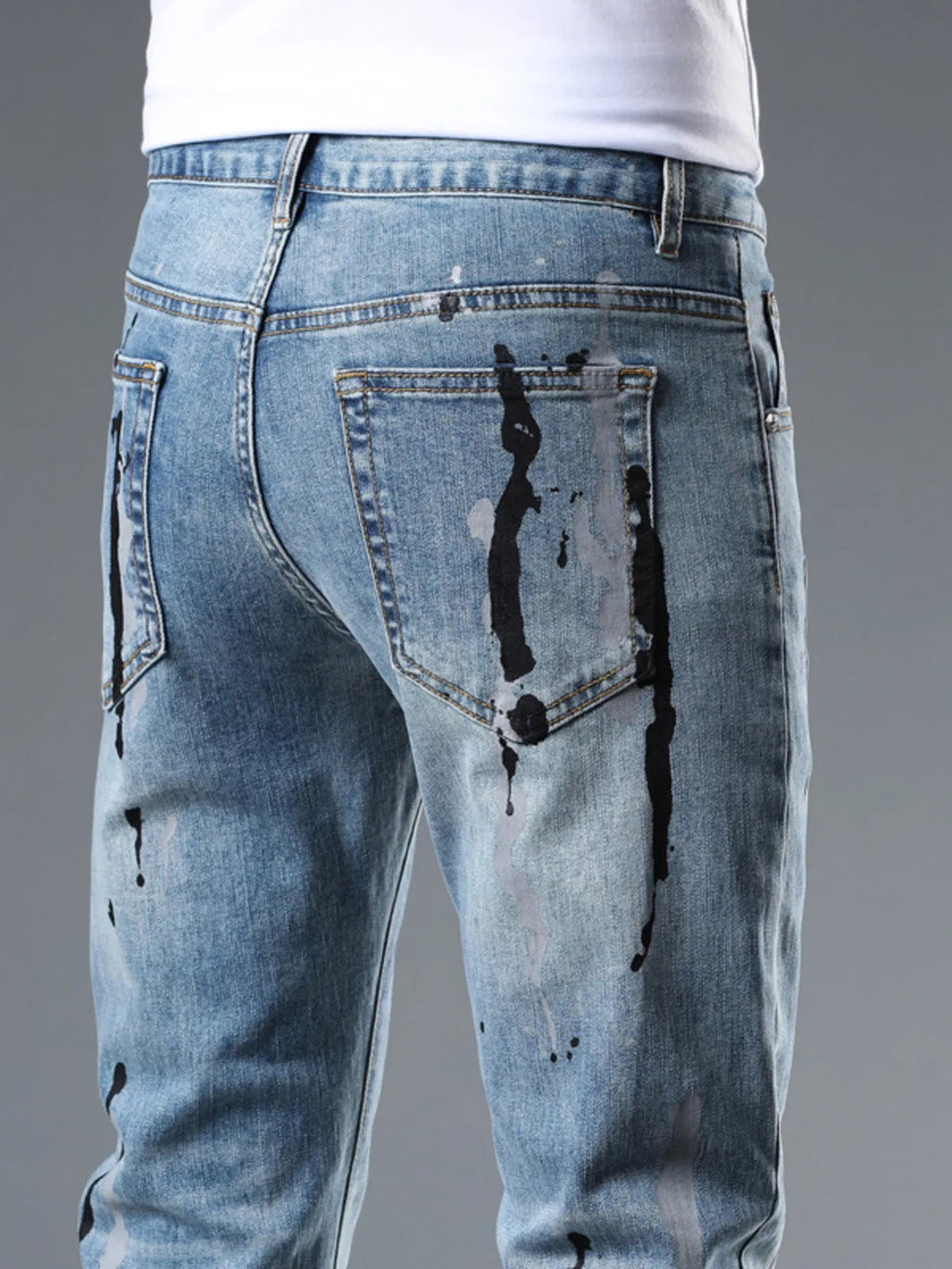 Men's Splatter - Paint Style Slim Fit Jeans - MDX Global Store