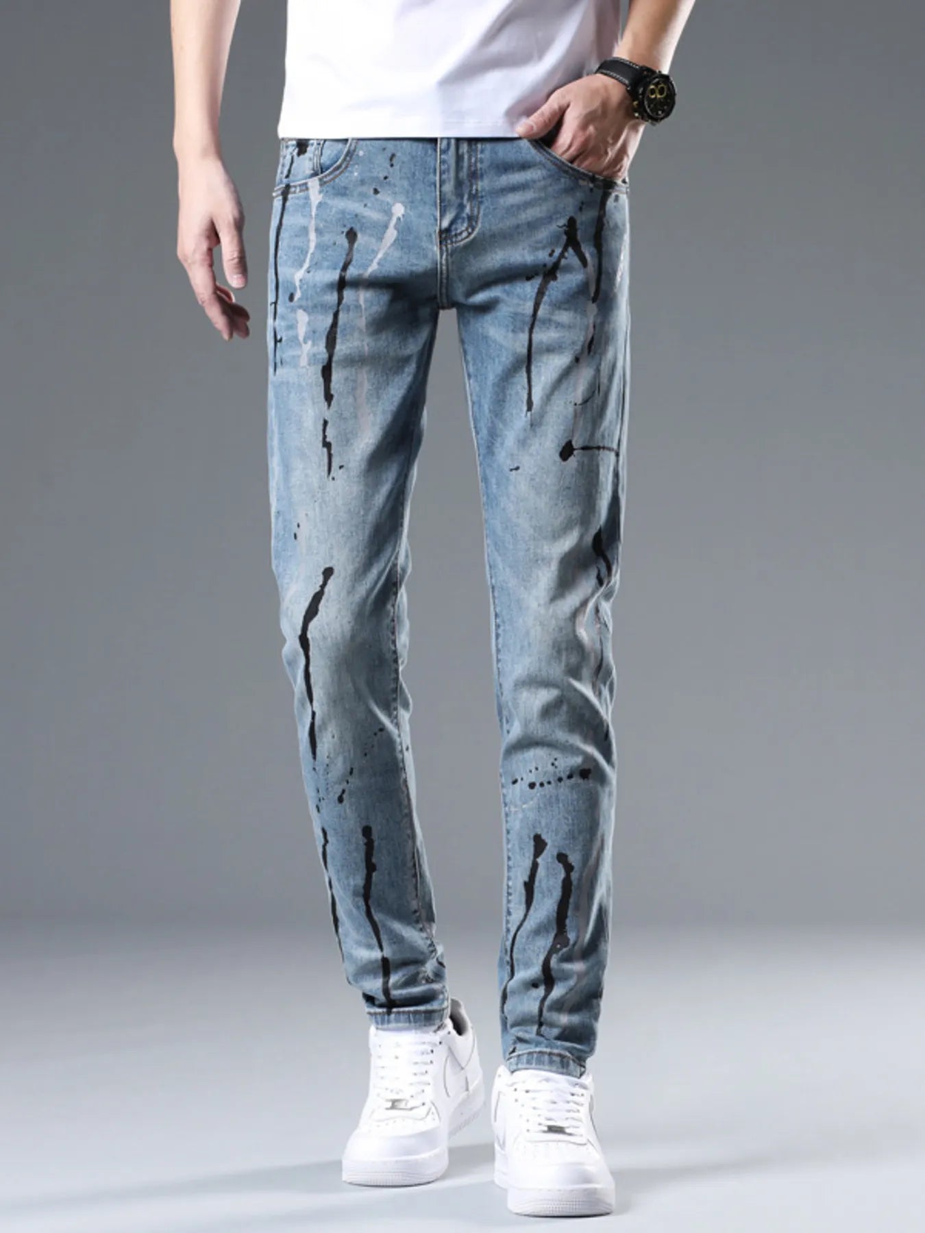 Men's Splatter - Paint Style Slim Fit Jeans - MDX Global Store