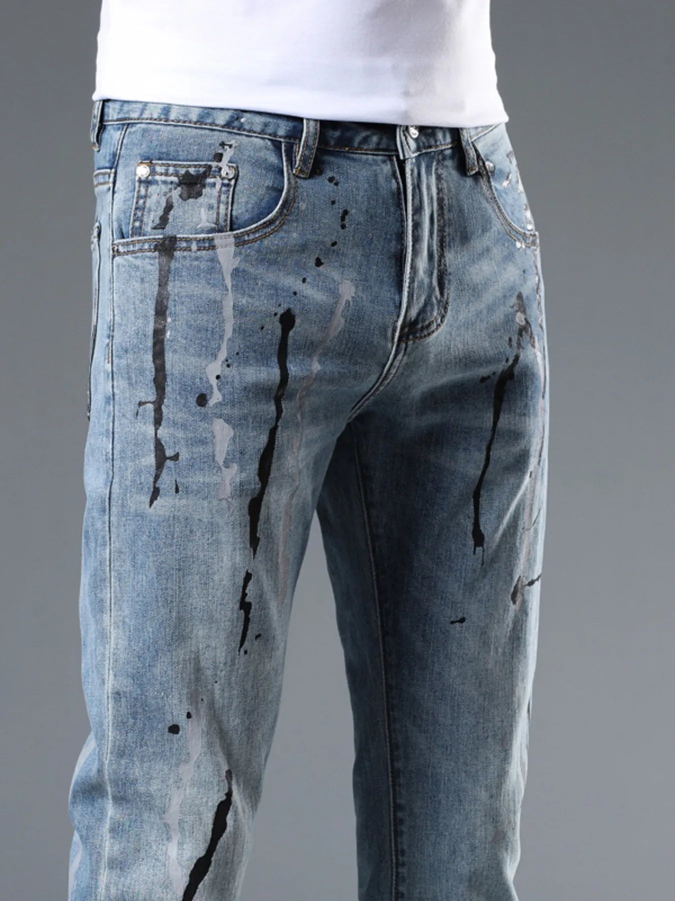 Men's Splatter - Paint Style Slim Fit Jeans - MDX Global Store