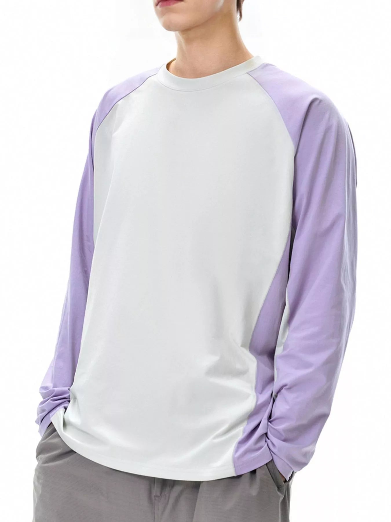 Men's Two - Tone Raglan Long Sleeve T-Shirt - MDX Global Store