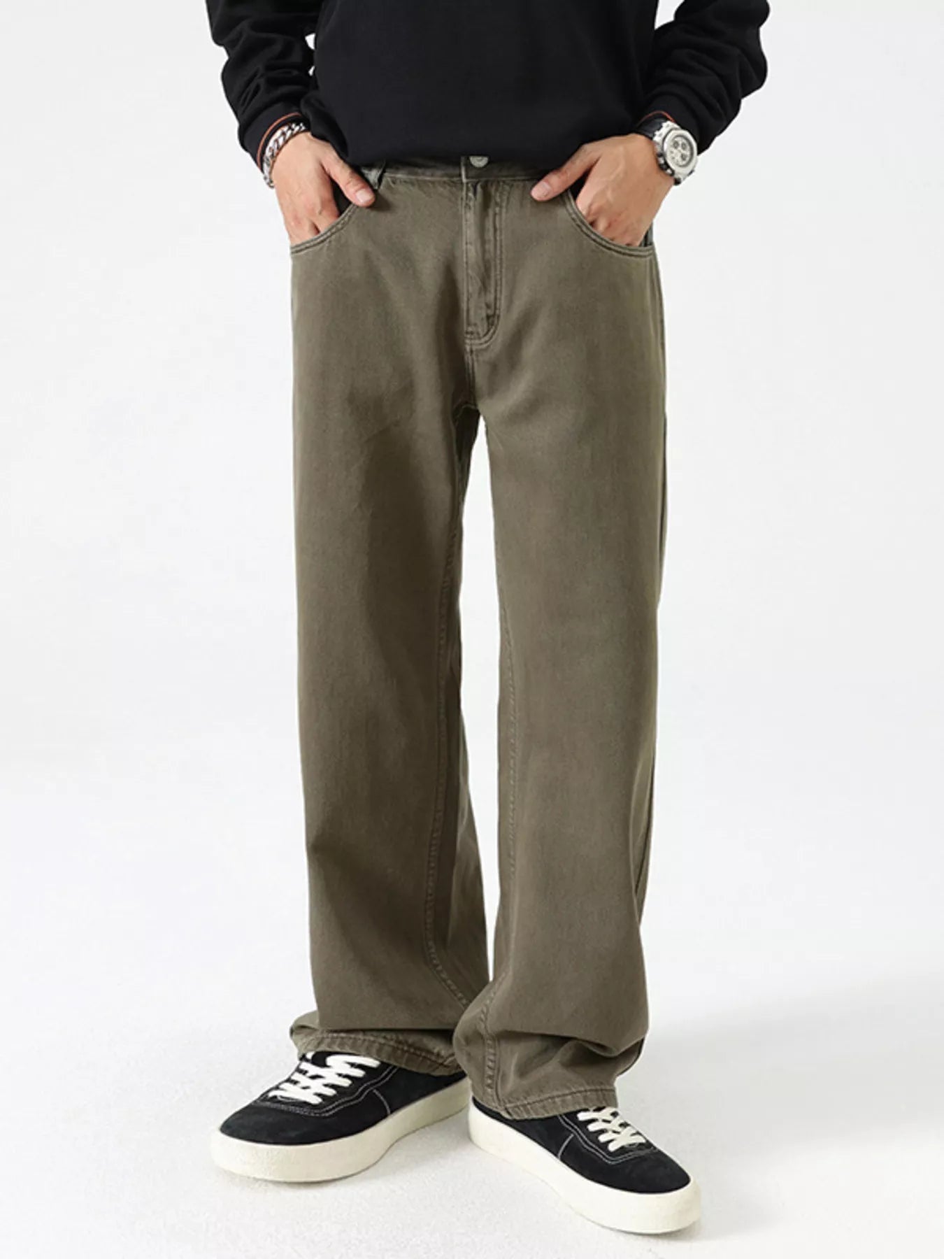 Men's Vintage Wash Wide Leg Jeans - MDX Global Store