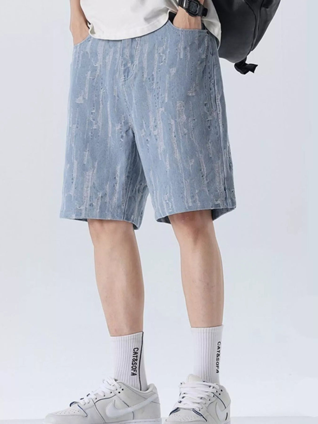 Men's Wash Loose Fit Denim Shorts - MDX Global Store