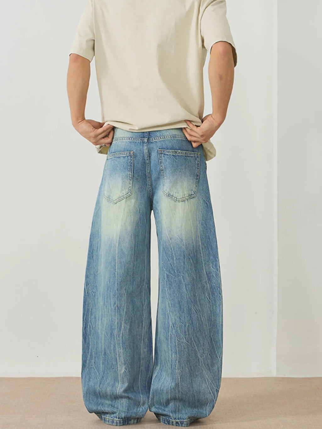 Men's Wash Wide Leg Jeans - MDX Global Store