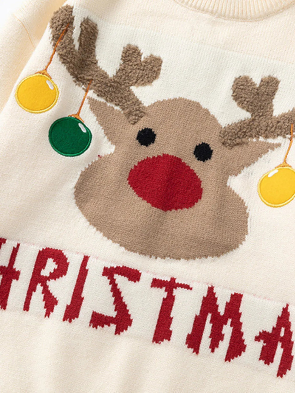 Plus Size Christmas Reindeer Long Sleeve Sweater - MDX Global Store