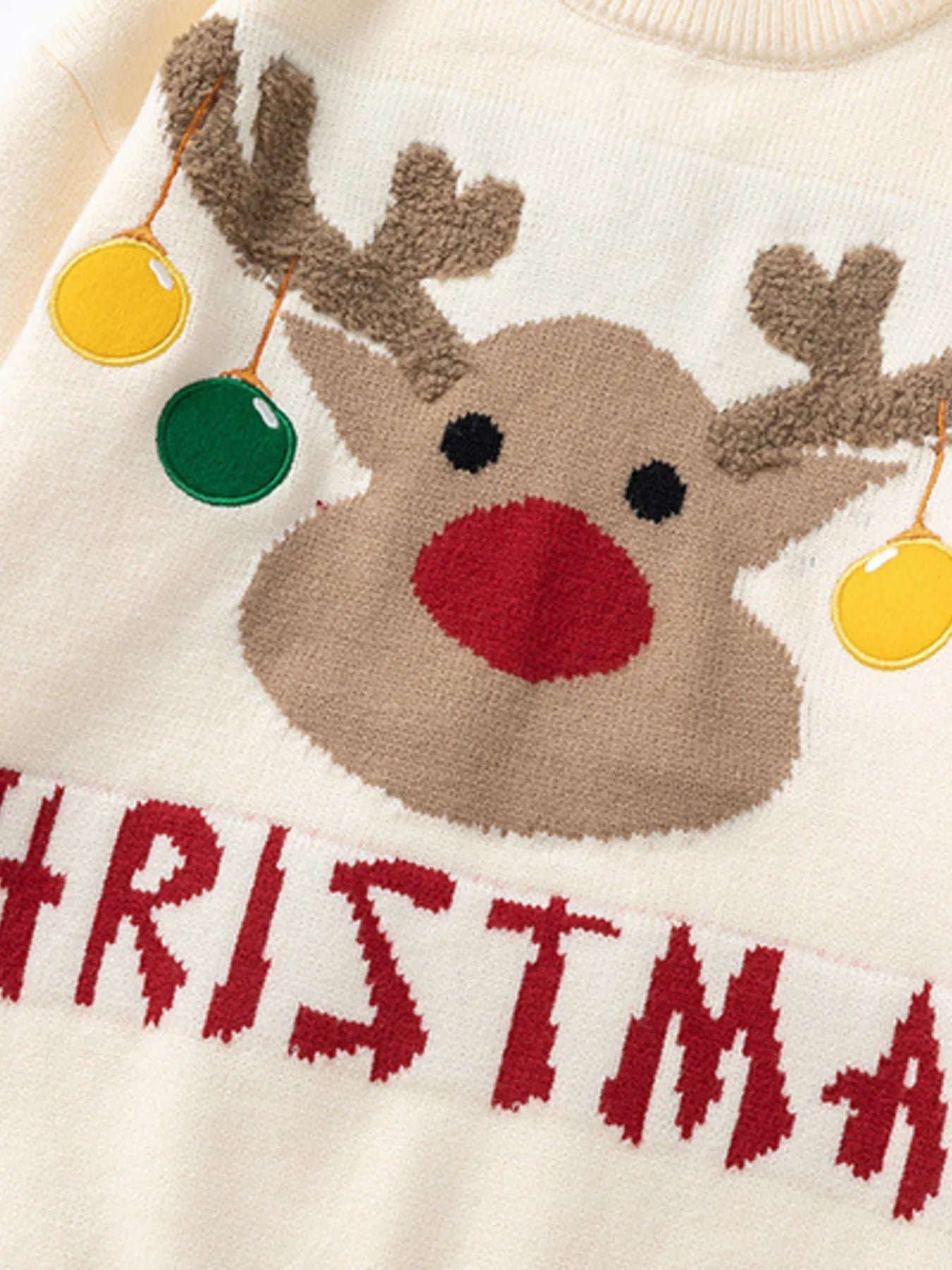 Plus Size Christmas Reindeer Long Sleeve Sweater - MDX Global Store