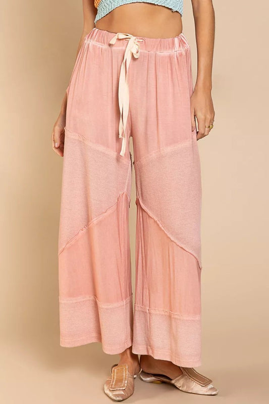 POL Elastic Waistband Wide Leg Pants with Drawstring - MDX Global Store
